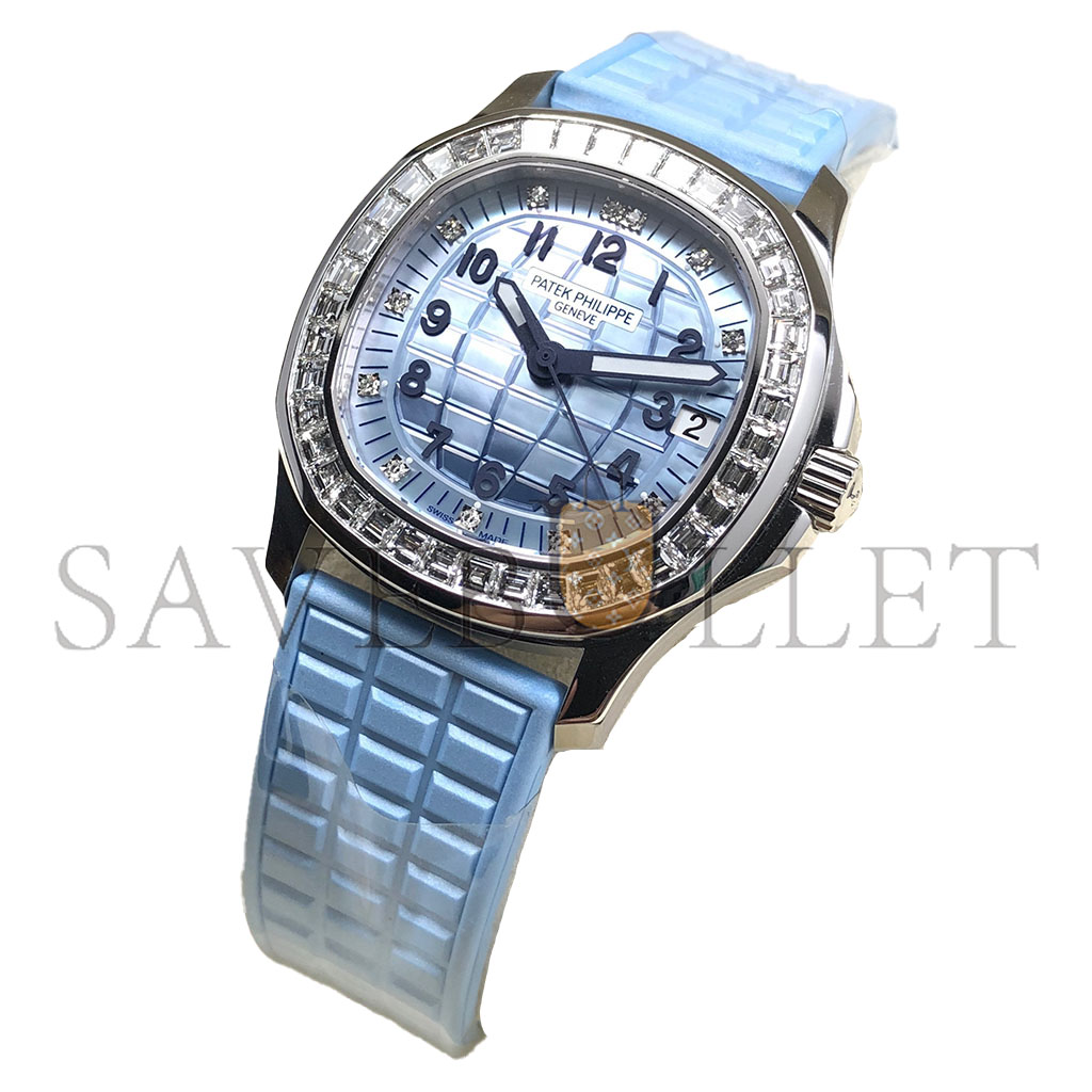 P**ek Ph**ppe aquanaut 18ct white gold blue mop watch 5072g-001